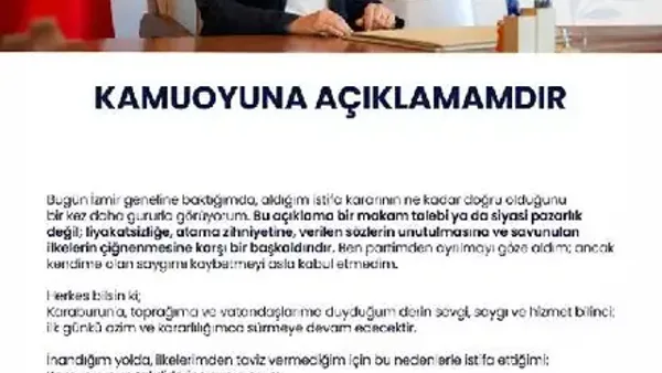 Yeni Parti'den istifa eden Karaburun Belediye Baskani Erdoğan gerekçeleri açıkladı - Detay Görsel 1