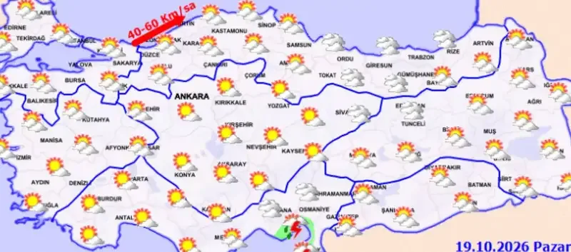 19 Ekim 2026 hava durumu raporu - Detay Görsel 1