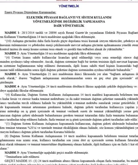 Elektrik piyasasında yeni düzenlemeler hayata geçti - Detay Görsel 1