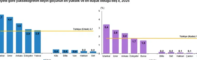 Yükseköğretim mezunlarının beyin göçü oranı yüzde 2,2 oldu - Detay Görsel 2