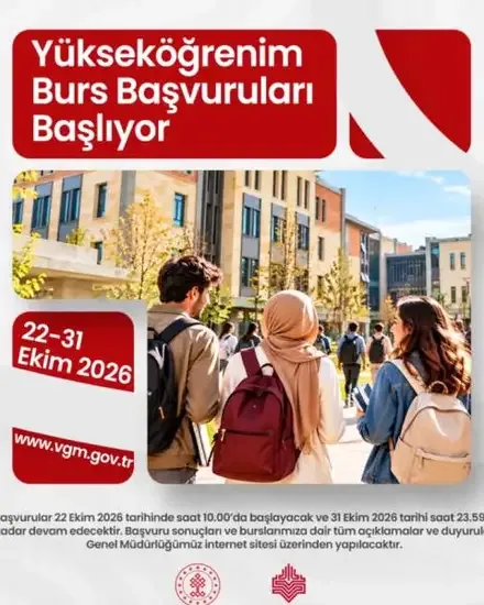Yükseköğrenim burs başvuruları 22 Ekim'de başlıyor - Detay Görsel 1
