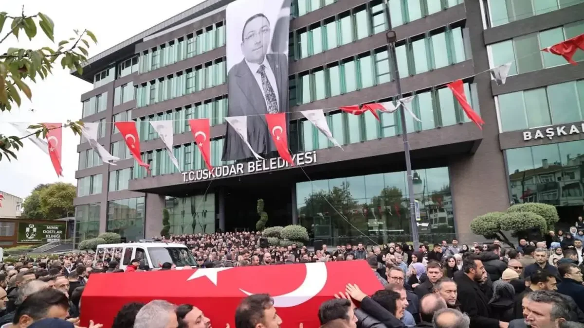 Dündar Ziya Gültekin için düzenlenen veda töreninden bir görüntü.