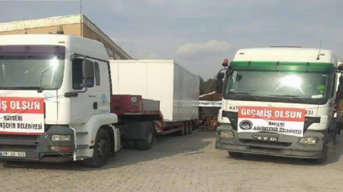 Kayseri'dden deprem bölgesine tam destek