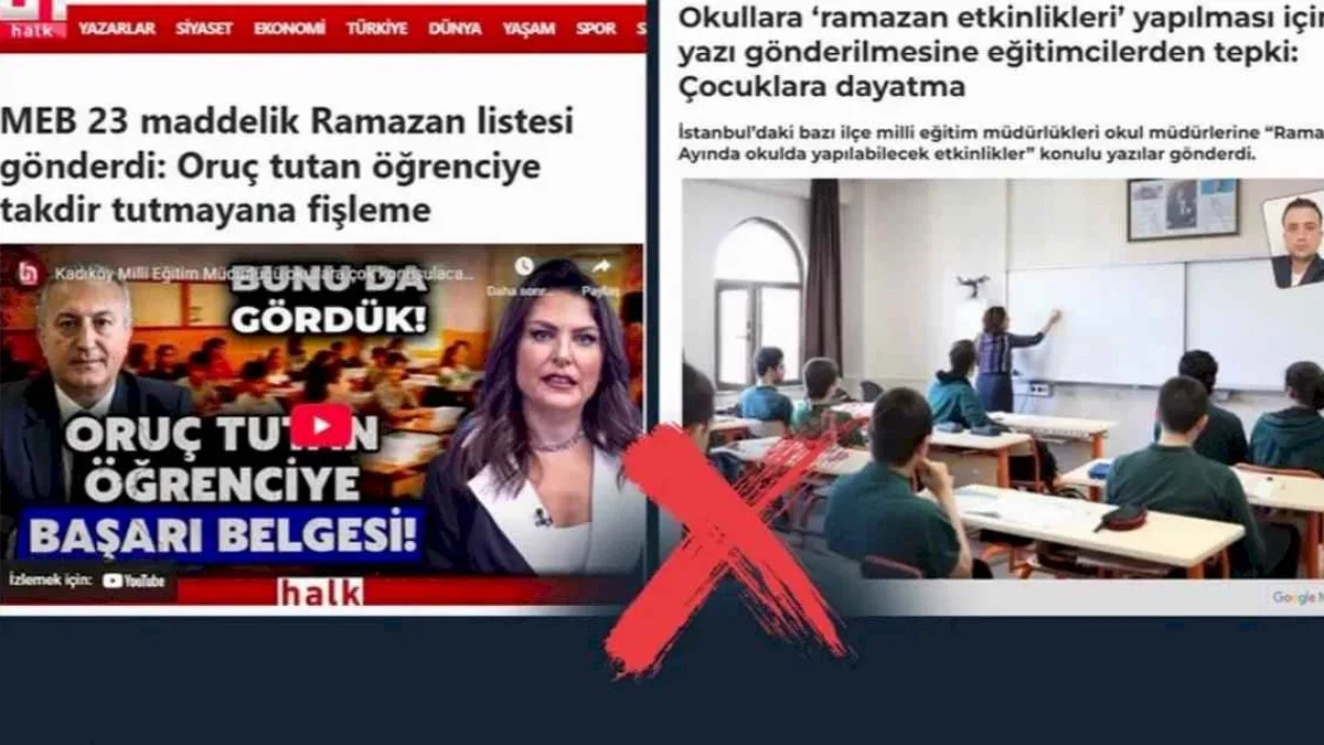 'Oruç tutmayan öğrenciler fişleniyor' haberleri manipülatif