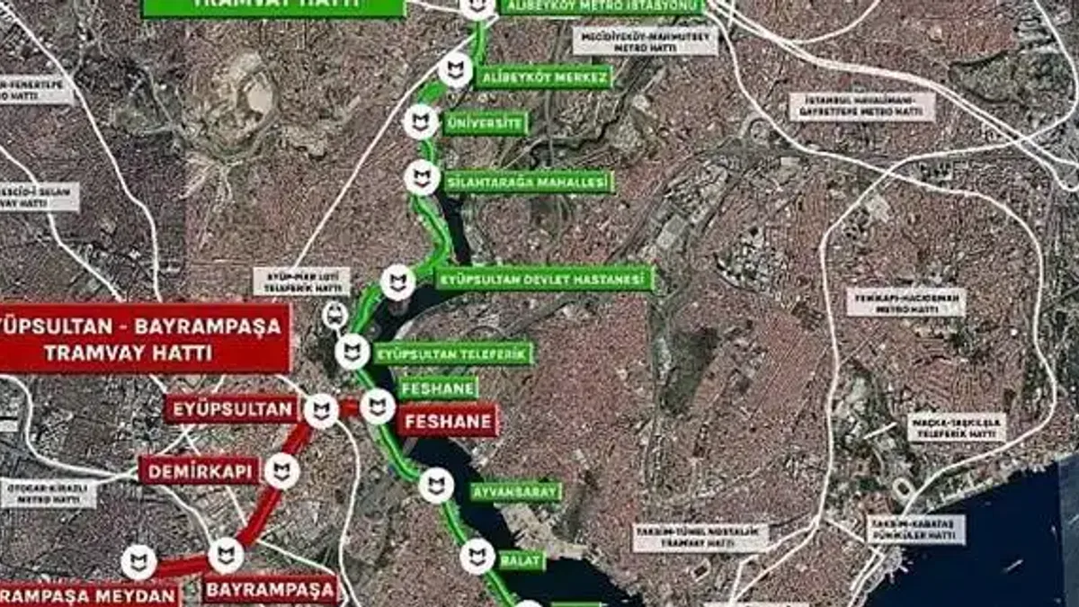 İstanbul'un Yeni Raylı Sistemi: Eyüpsultan - Bayrampaşa Tramvay Hattının Yapımı Sürüyor