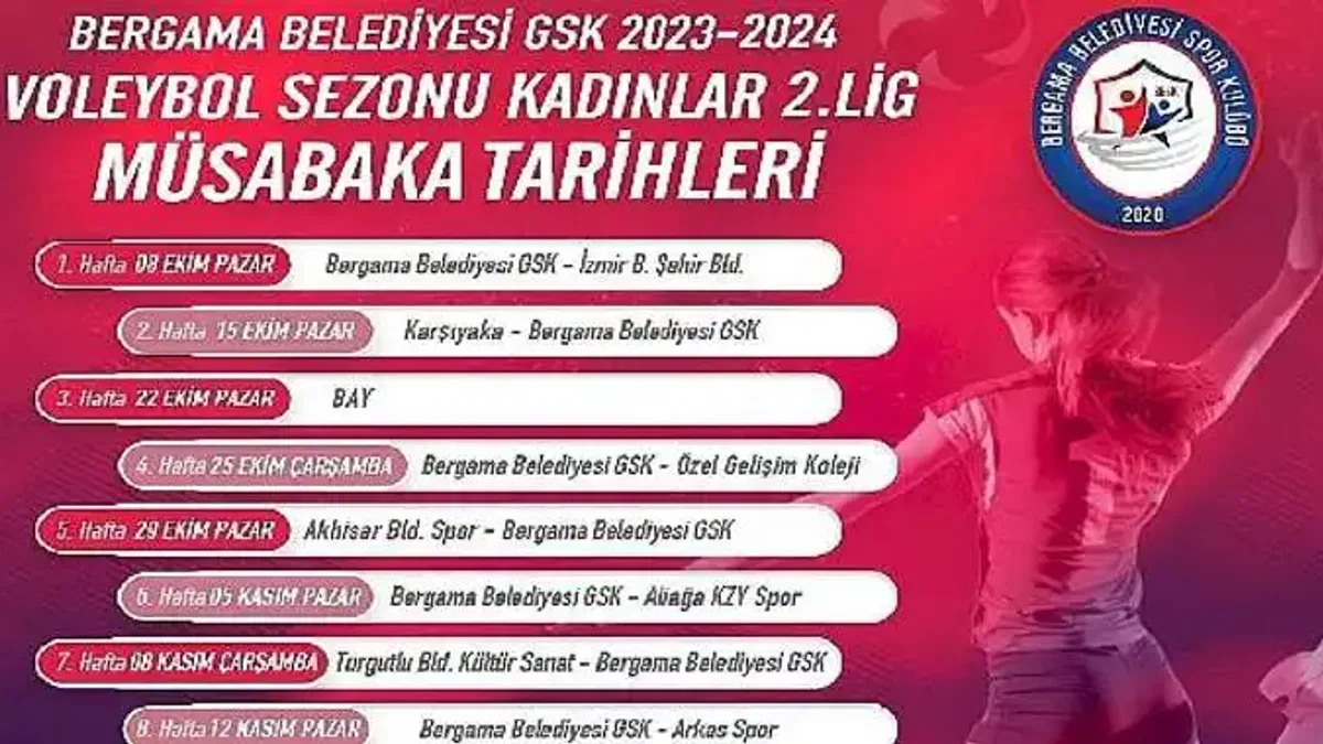 Bergama Belediyesi Voleybol Takımı Maç Takvimi belli oldu
