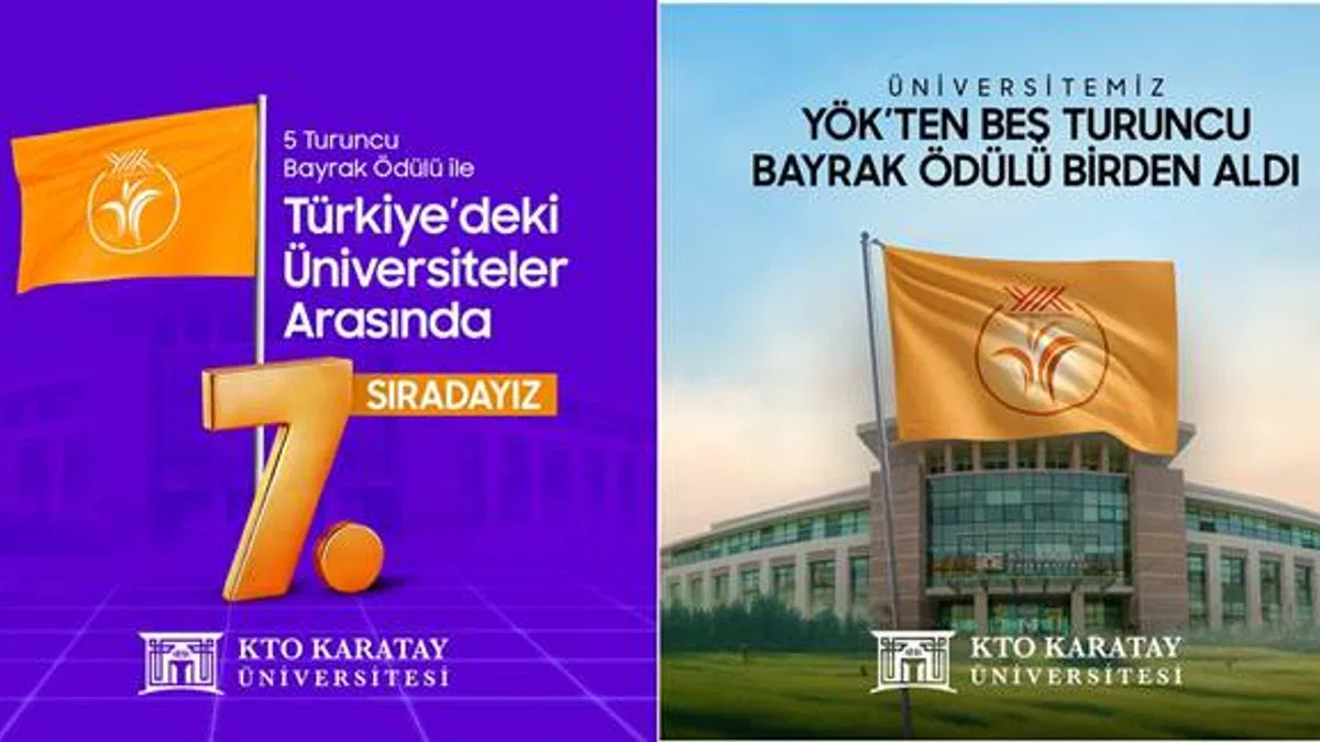 KTO Karatay Üniversitesi, YÖK’ten Beş Turuncu Bayrak Ödülü Birden Alarak 7. Oldu