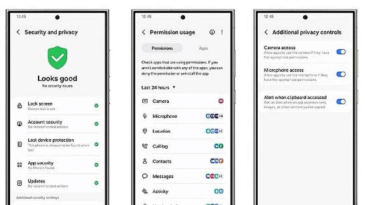 Samsung Galaxy'nin Güvenlik ve Gizlilik Panosu sayesinde kişisel verilerin kontrolü tamamen kullanıcının elinde