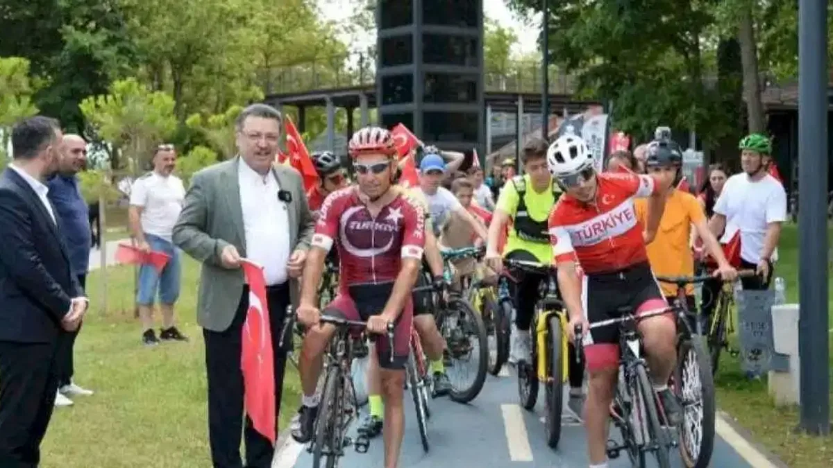 Trabzon'da pedallar kahramanlar için çevrildi