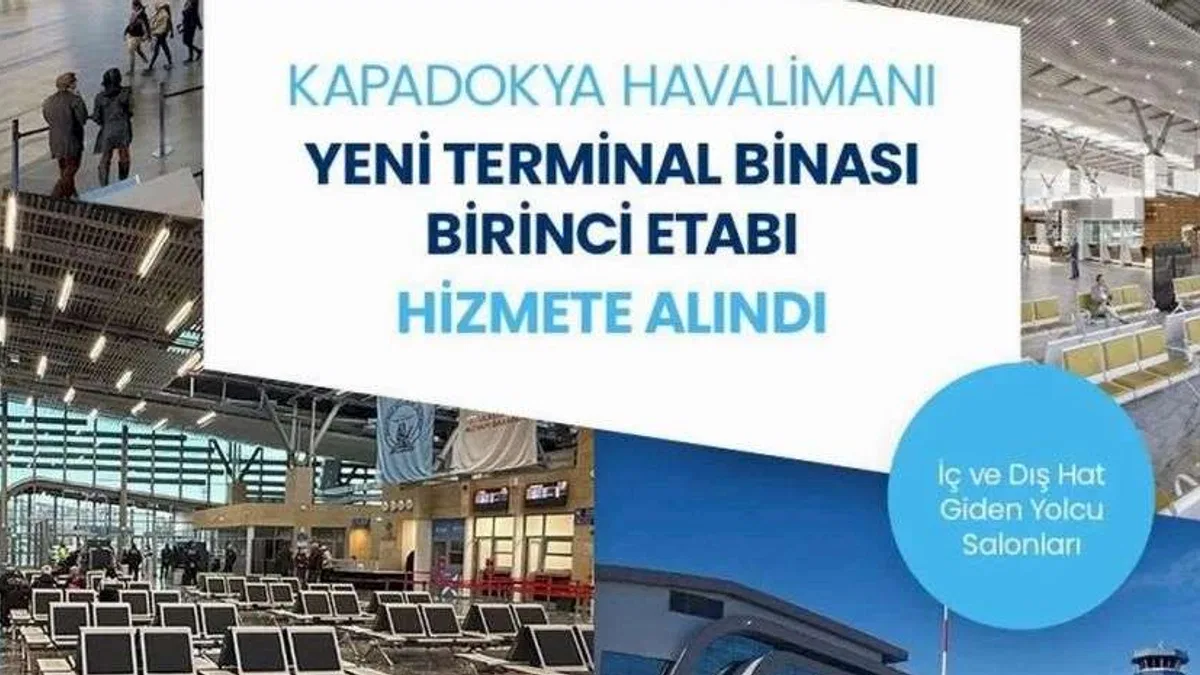 Kapadokya Havalimanı yeni terminalinde ilk etap hizmete girdi
