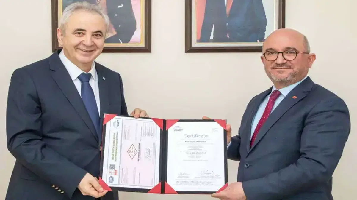 KTO Karatay Üniversitesi'ne ISO 50001 Enerji Yönetim Sistemi Belgesi