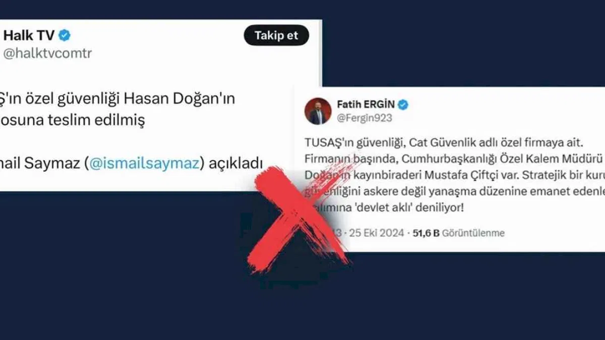 TUSAŞ'ın güvenliği ile ilgili iddialara Dezenformasyon açıklaması