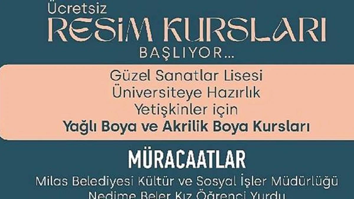 Resim Kursuna Kayıtlar Başladı
