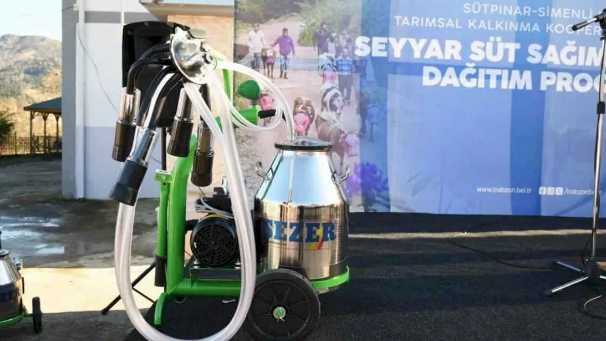 Trabzon'da çiftçilere süt sağım makinesi desteği