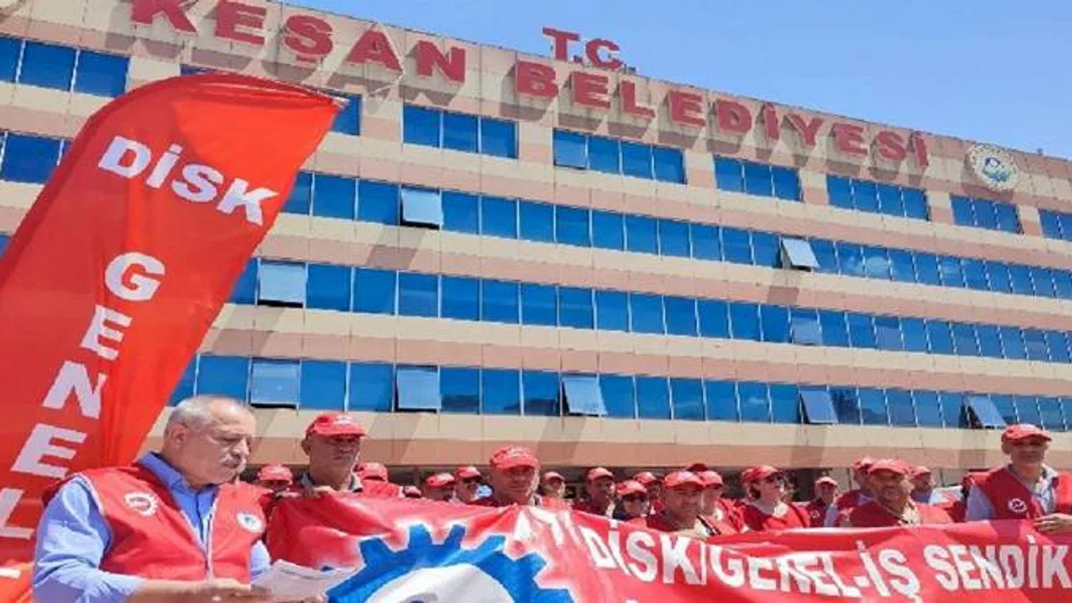Keşan'da belediye işçilerinden yarım günlük grev!