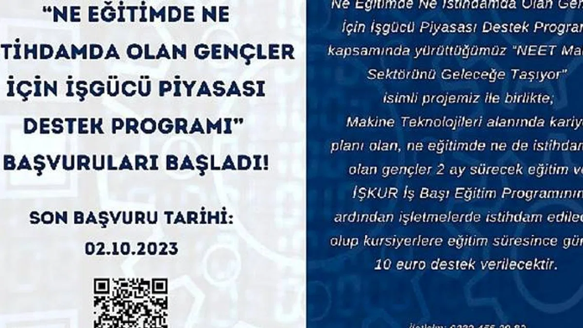 Gençlere günlük 10 Euro harçlık ve makine eğitimi