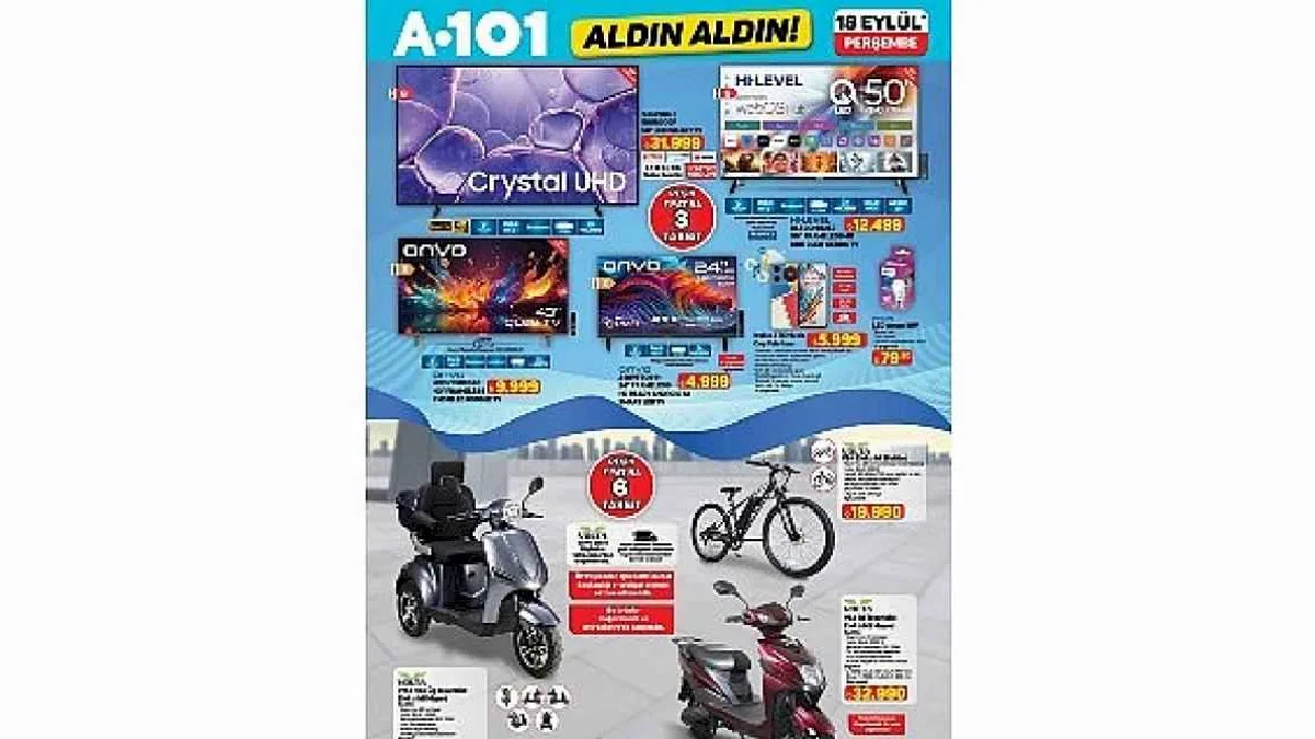 Yeni Nesil Mobilite Ürünleri 18 Eylül'de A101 Mağazalarında