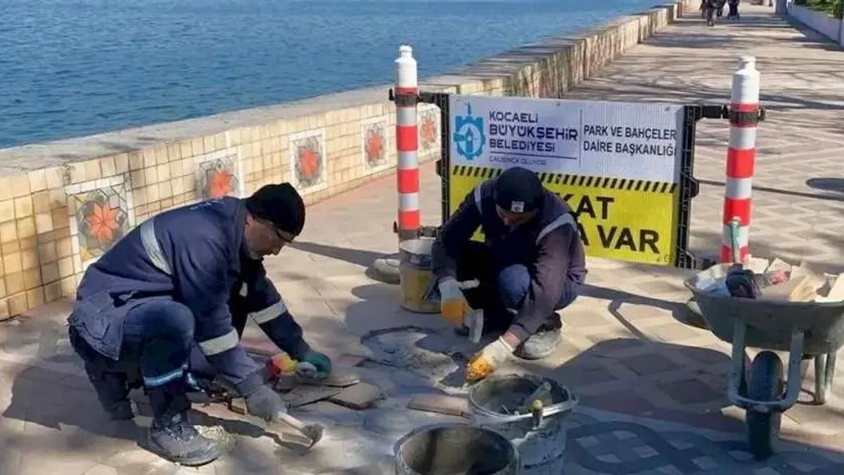 Kocaeli Değirmendere sahilinde hummalı çalışma