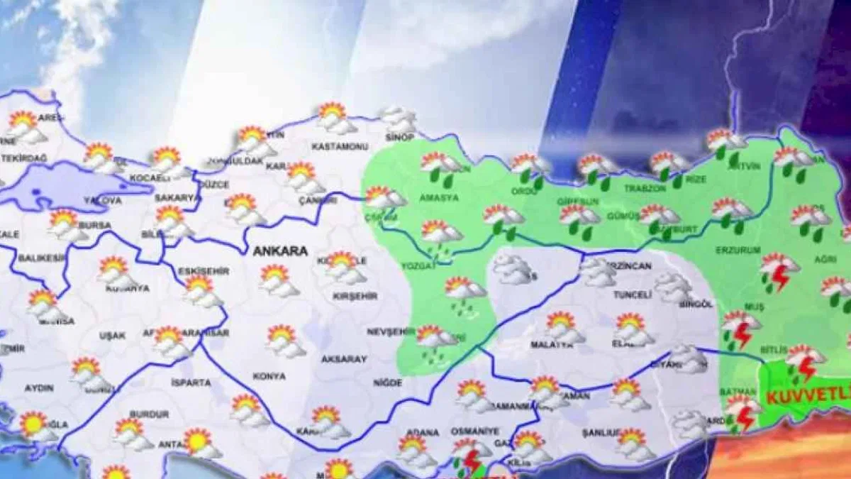 Doğuda kuvvetli yağışlar var.. Hava sıcaklıkları normale dönüyor