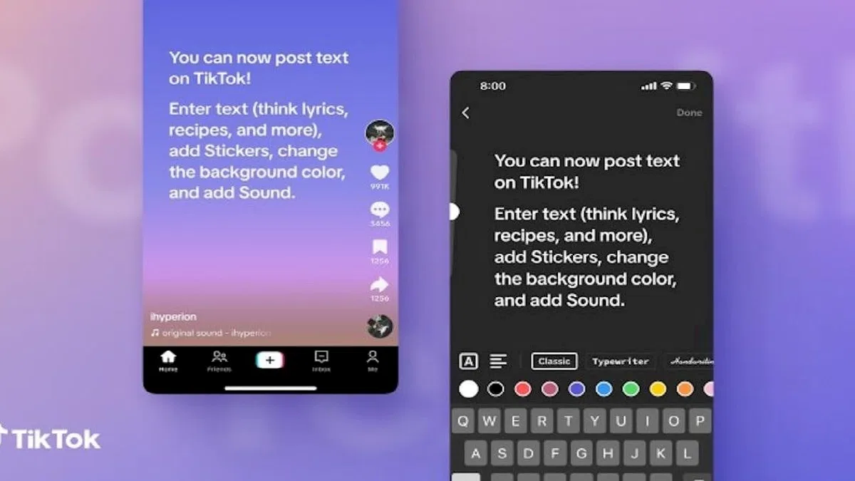 TikTok, Metin Paylaşma Desteği Getiriyor