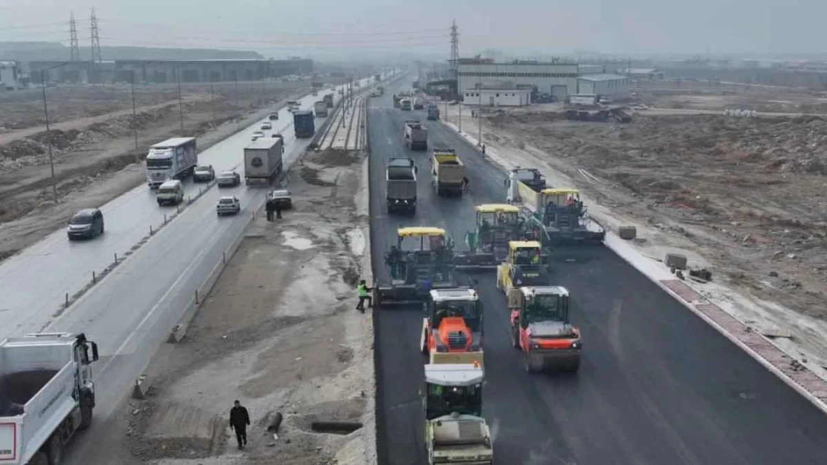 Konya Aslım Caddesi'nde üst yapı çalışması
