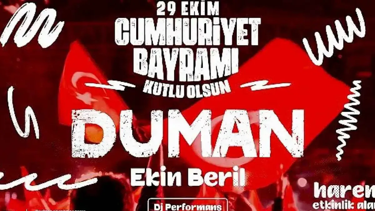 Üsküdar'da 29 Ekim Coşkuyla Duman ve Ekin Beril ile Kutlanacak