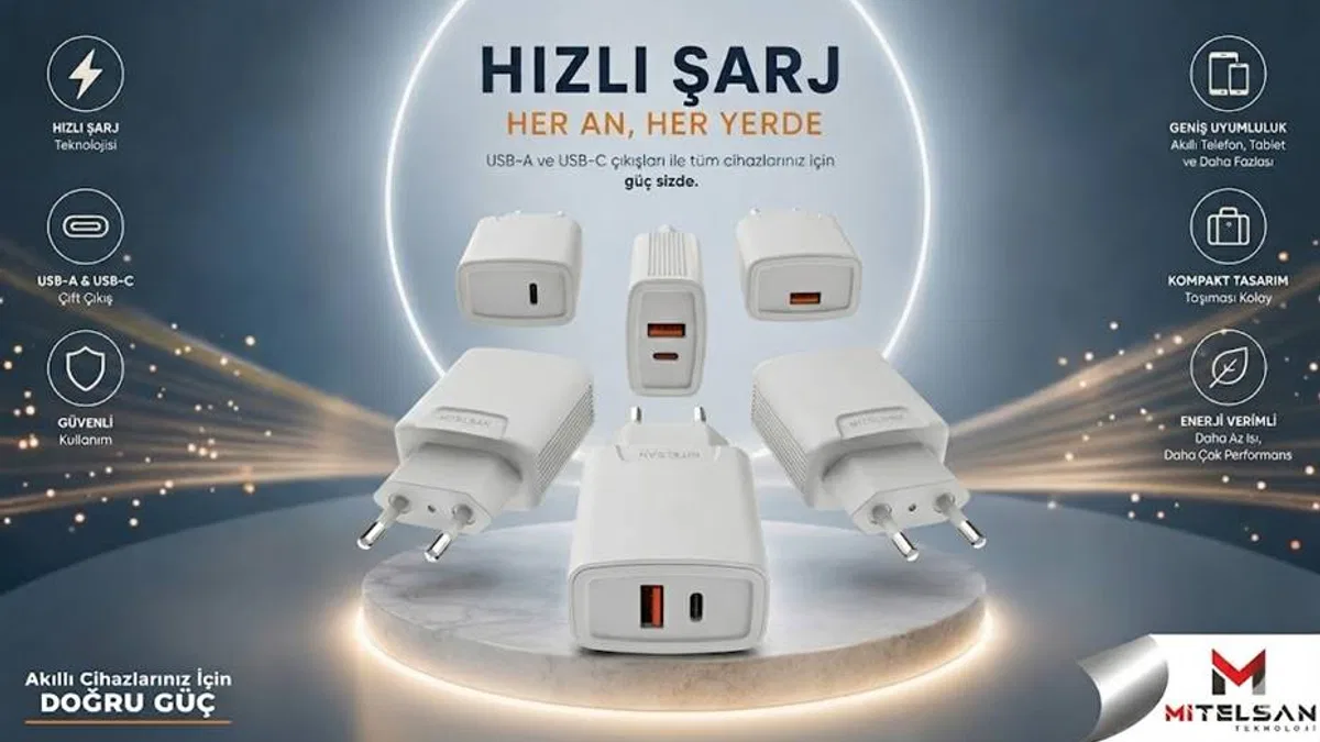 Mobil cihazlarda yeni dönem: Mitelsan çift portlu hızlı şarj teknolojisiyle ezber bozuyor!