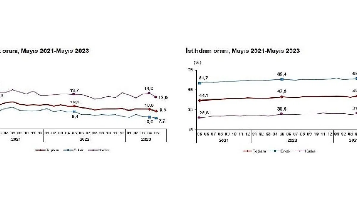 Mevsim etkisinden arındırılmış işsizlik oranı yüzde 9,5 seviyesinde gerçekleşti