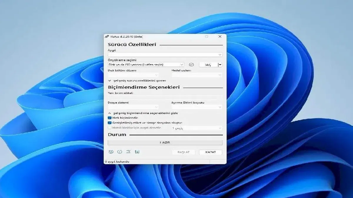 ISO Çökme Problemini Düzelten Rufus 4.2.2070 Beta Sürümü Yayınlandı