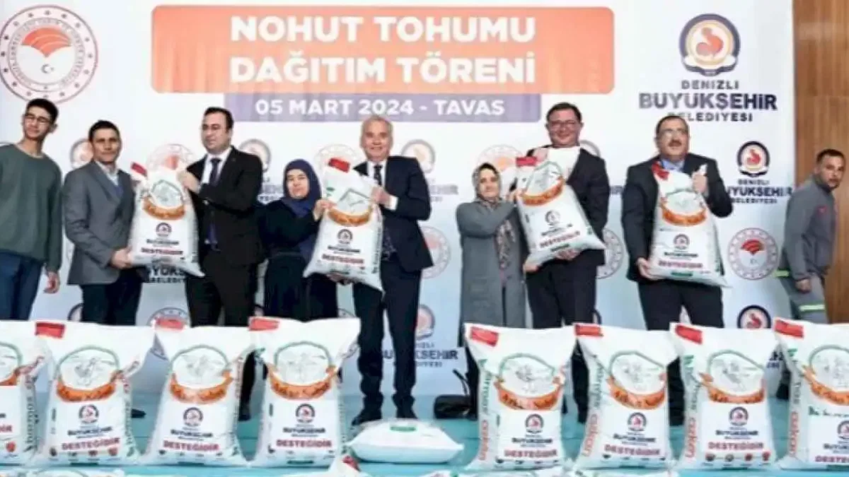 Çiftçiye nohut tohumu desteği
