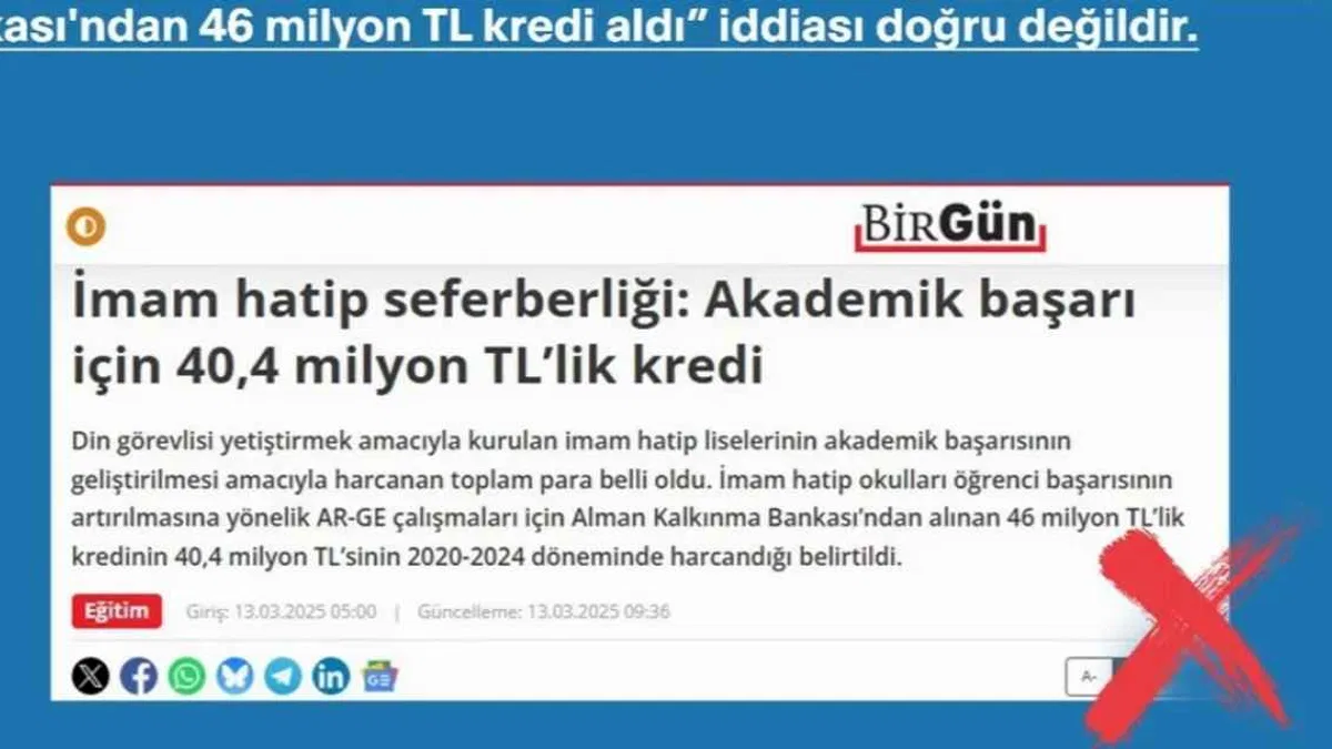 İmam Hatipler'in başarısı için kredi iddiaları asılsız!