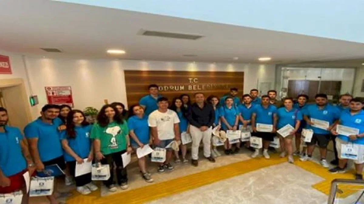 Tarım kampı öğrencilerinden Bodrum Belediyesi'ne ziyaret
