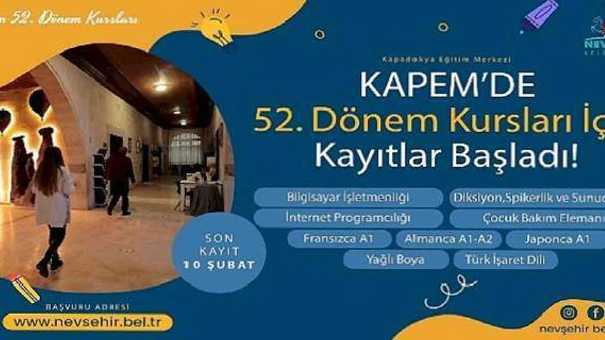 KAPEM'de 52. Dönem Kursları İçin Kayıtlar Başladı