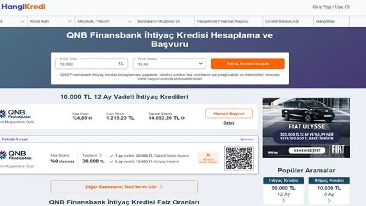 QNB Kredi Hesaplama ve Ziraat Bankası Faiz Oranlarına Genel Bakış