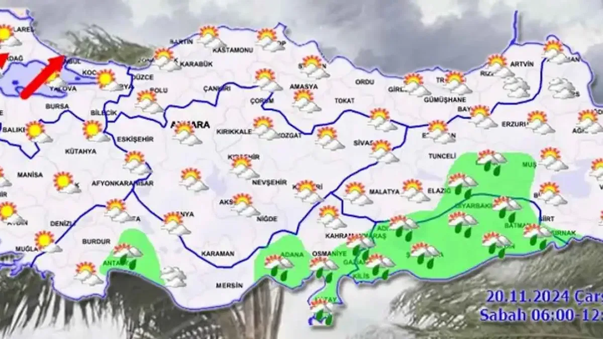 Meteoroloji'den 20 Kasım raporu... Kıyılarda yağmur Marmara'da kuvvetli rüzgar