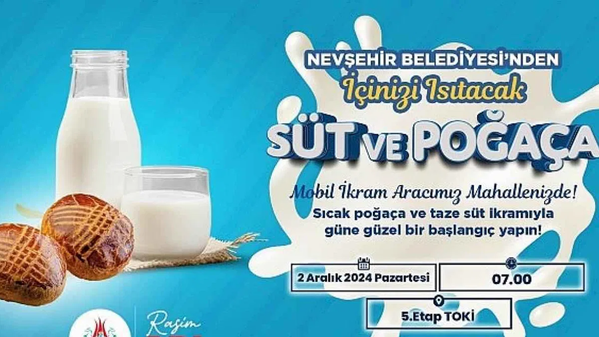 Nevşehir Belediyesi'nden Sıcak Süt ve Poğaça İkramı