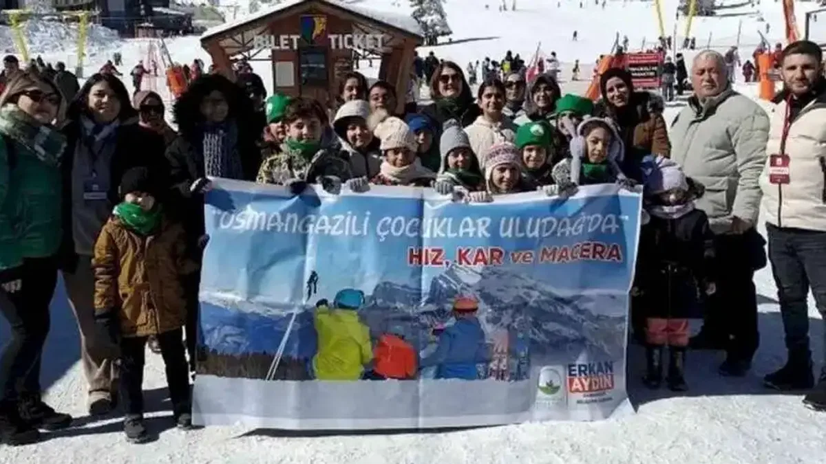 Bursa Osmangazili çocukların kayak yapma mutluluğu