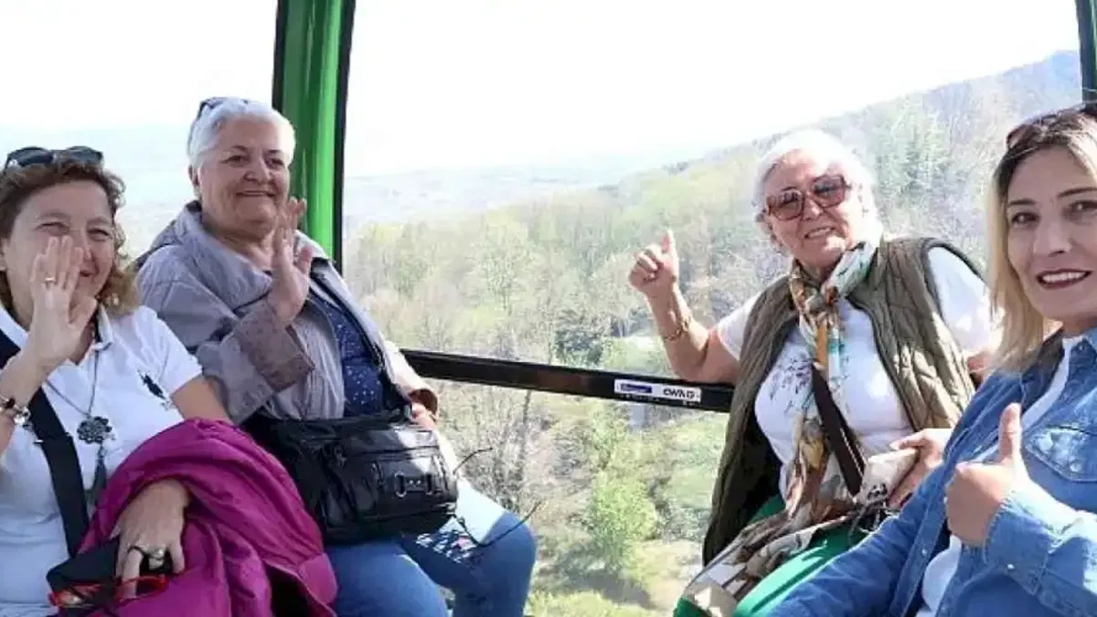 Büyüklerimizin teleferik heyecanı