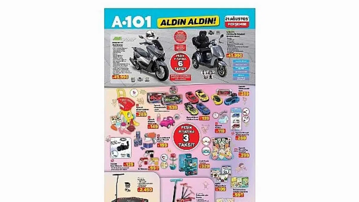 A101'de 21 Ağustos'ta Mobilite, Elektronik ve Ev Ürünleri Satışta