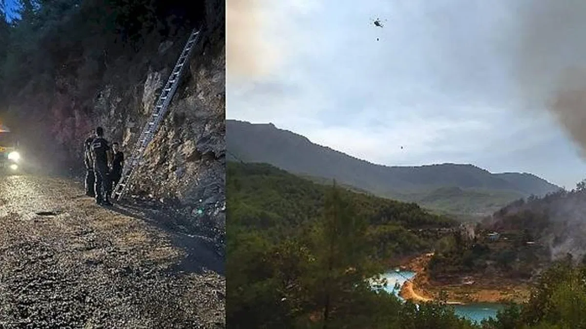 Antalya Büyükşehir ekipleri Alanya'da yangın söndürme çalışmalarına destek veriyor