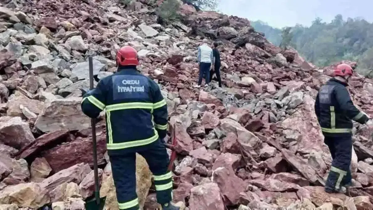 Ordu'da taş ocağı şantiyesinde göçük meydana geldi