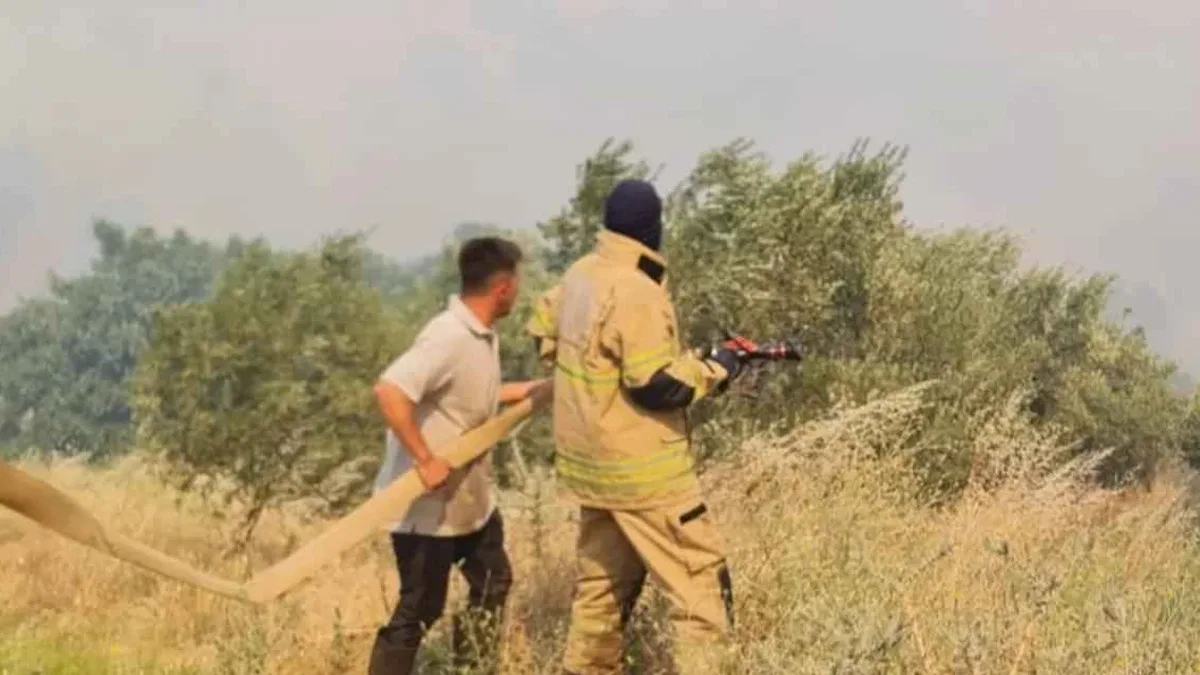 İzmir Ödemiş’te yangınla mücadele sürüyor