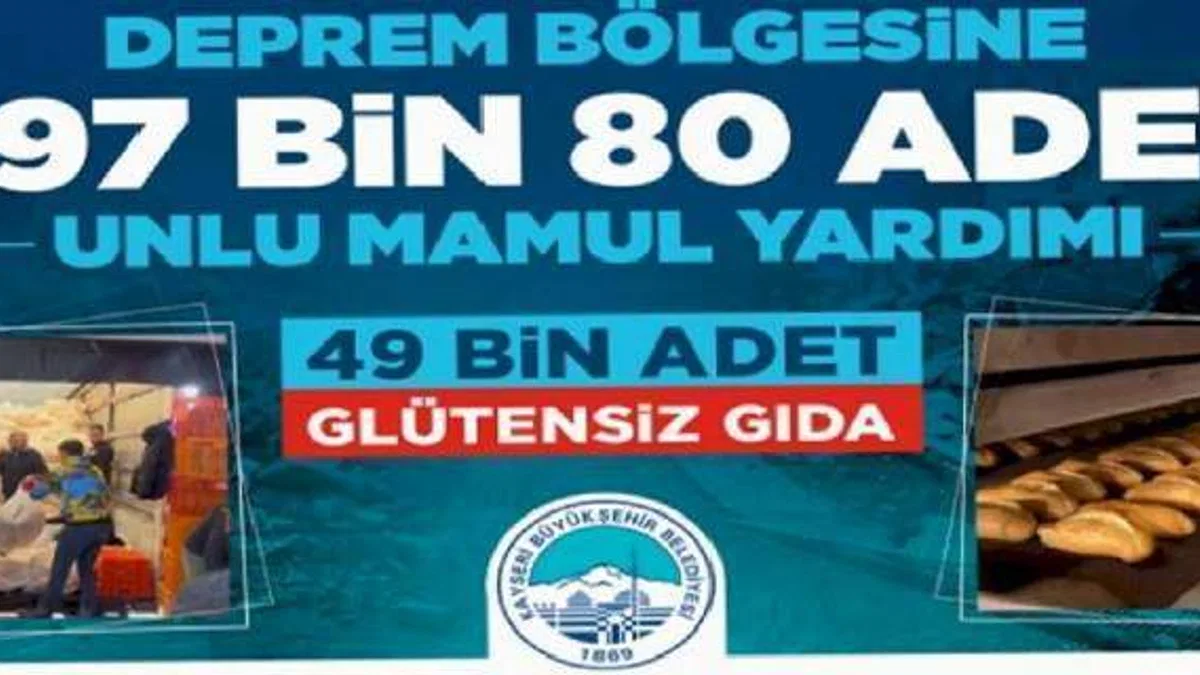 Kayseri Büyükşehir'den deprem bölgesine 'unlu' yardım