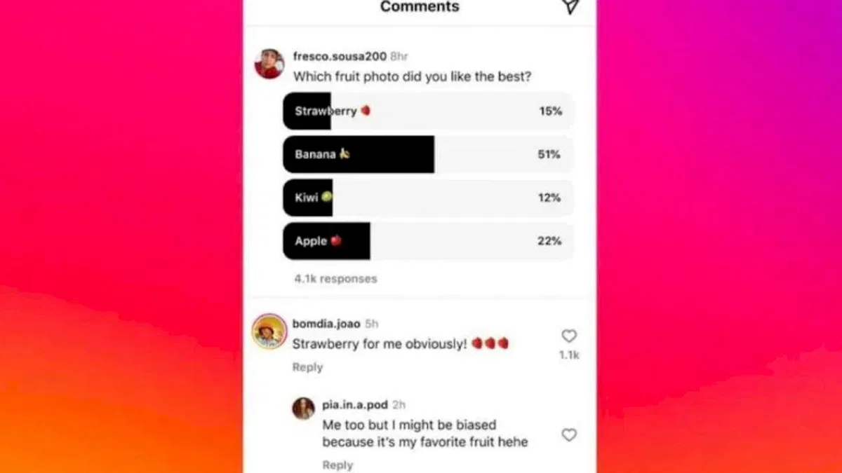 Instagram, Yorumlar Bölümü İçin Anket Oluşturma Özelliği Sunacak