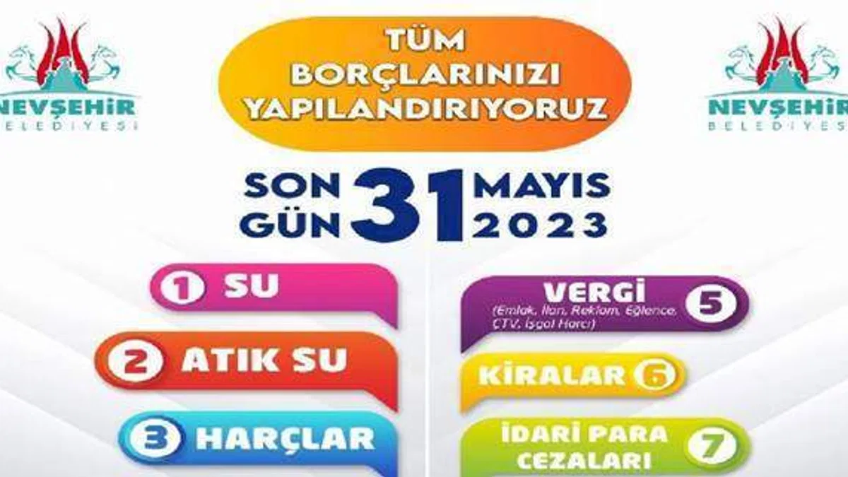 Nevşehir Belediyesi'nden yapılandırma uyarısı