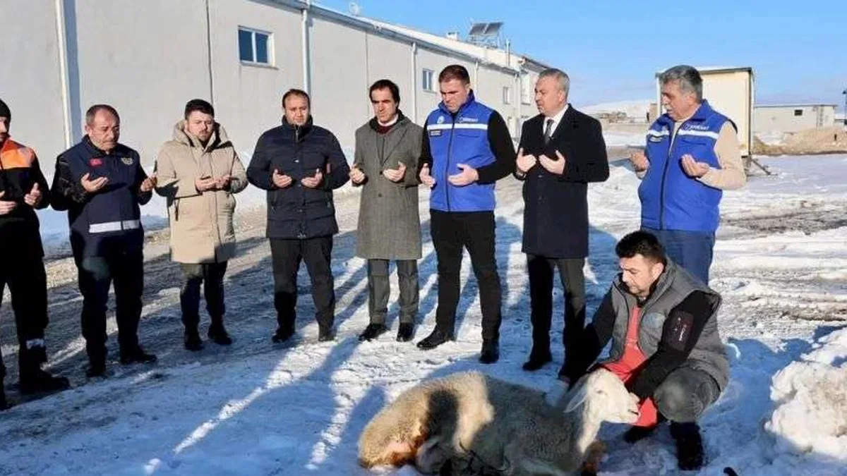Sivas'ta kar yağışına şükür kurbanı