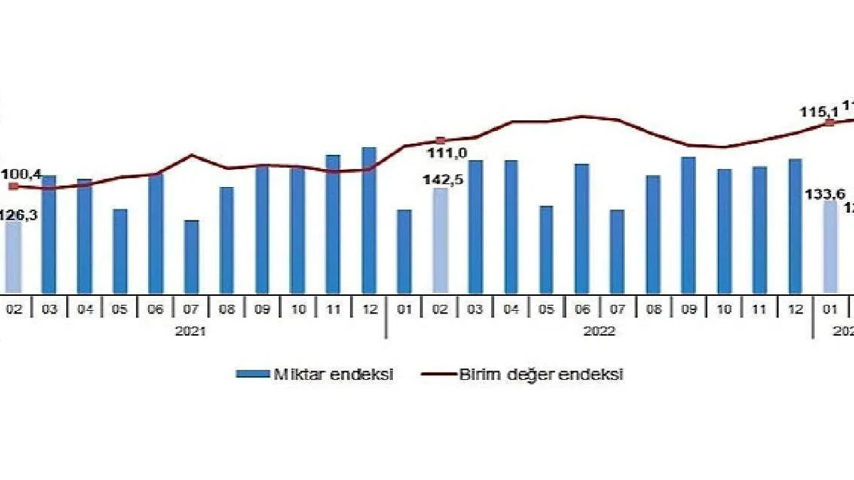 TÜİK: İhracat birim değer endeksi %4,6 arttı