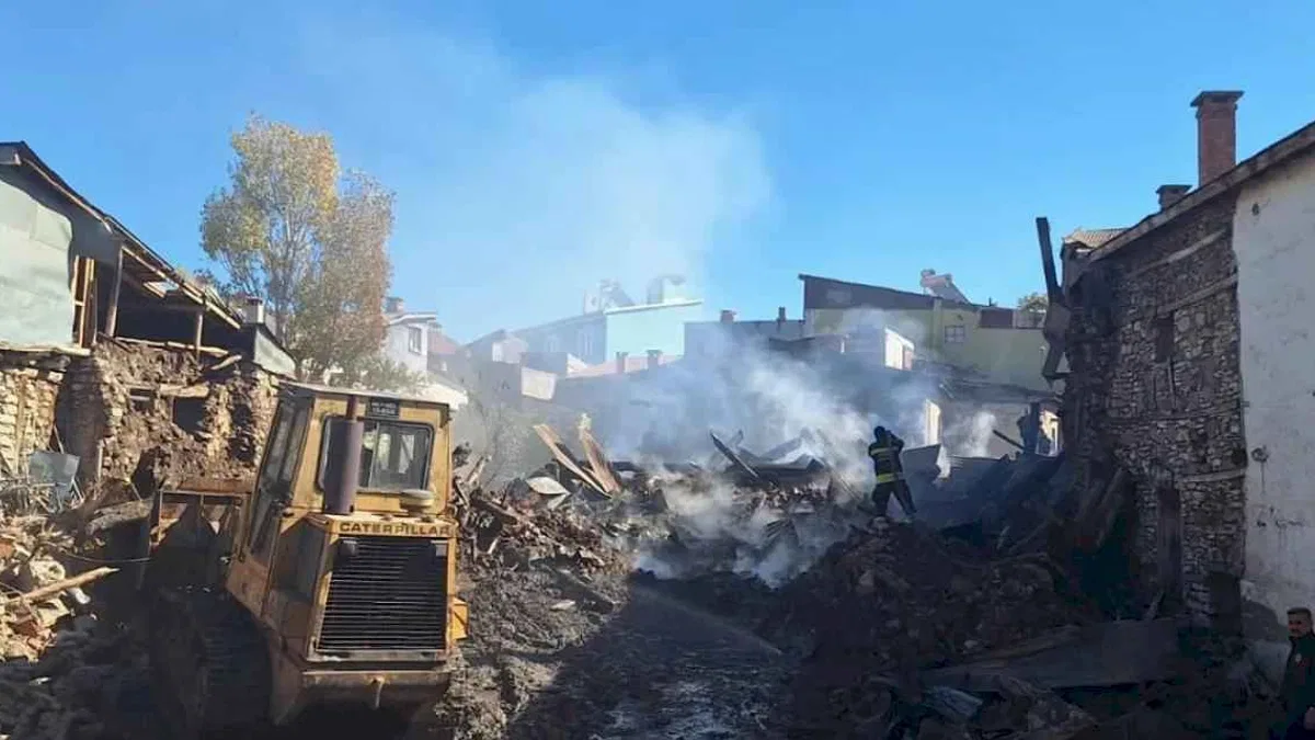 Konya Milletvekili Hakan Özer, Doğanbey'deki yangın bölgesinde