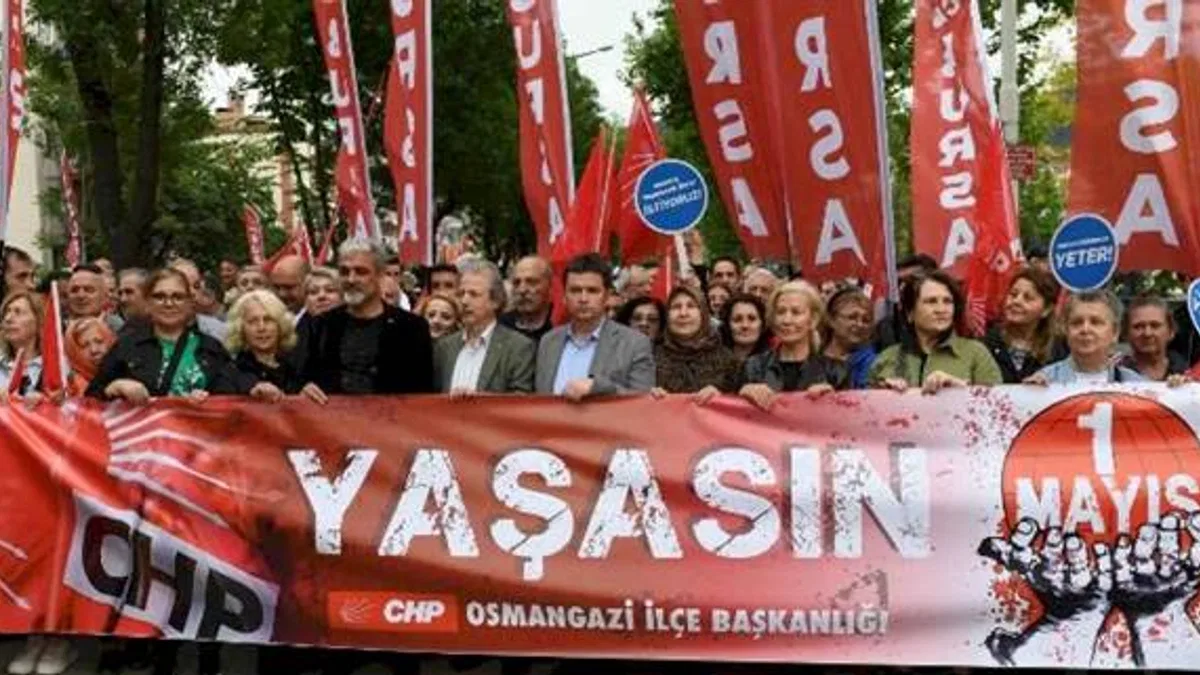 Bursa Osmangazi'de coşkulu 1 Mayıs yürüyüşü