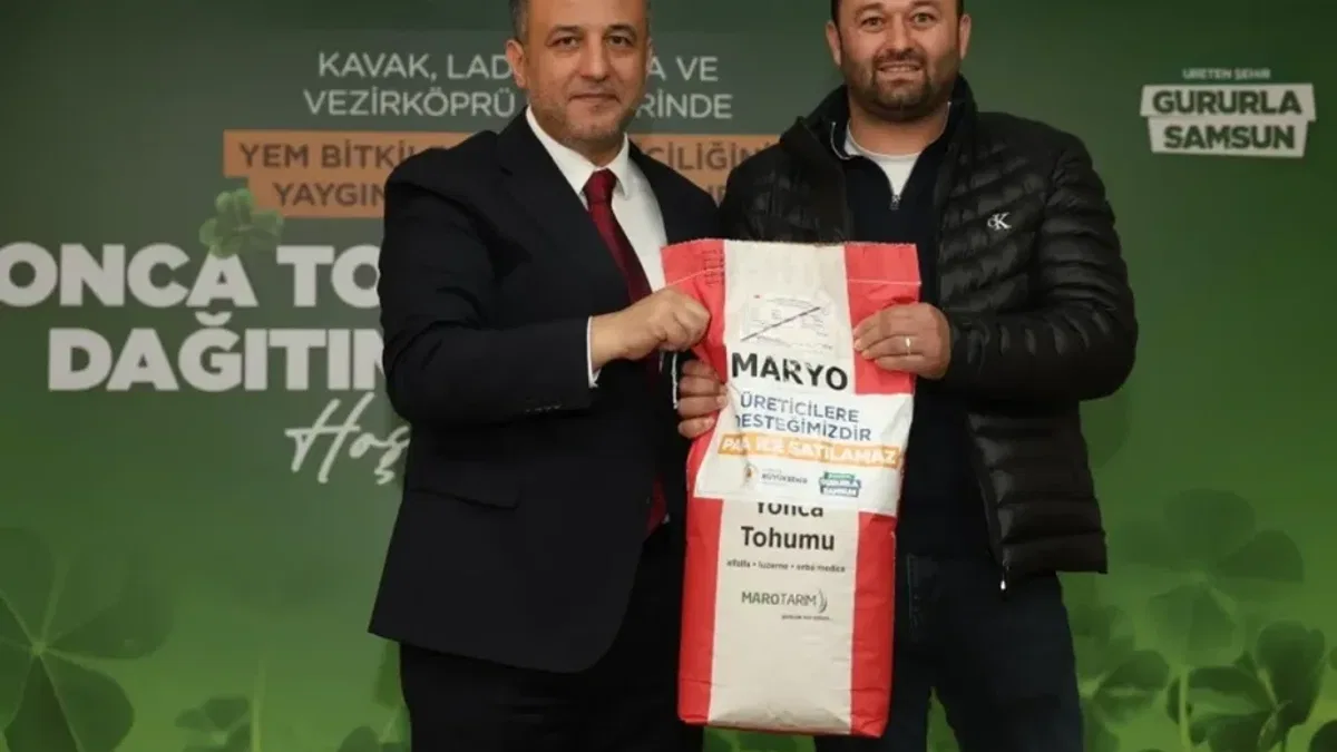 Samsun'da üreticiye yonca tohumu ve gübre desteği